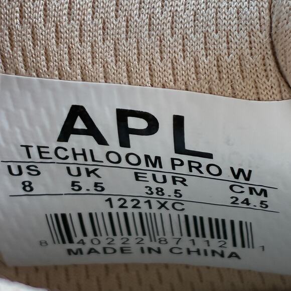 APL TechLoom Pro Beige Knit Running Shoes Lace Up Comfort Sneakers Womens Size 8 - Picture 9 of 10